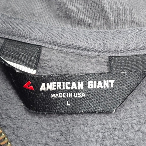 American Giant Jacket Mens Large Gray Moto Full Zip Heavy USA Minimalist Sweater - Picture 5 of 11